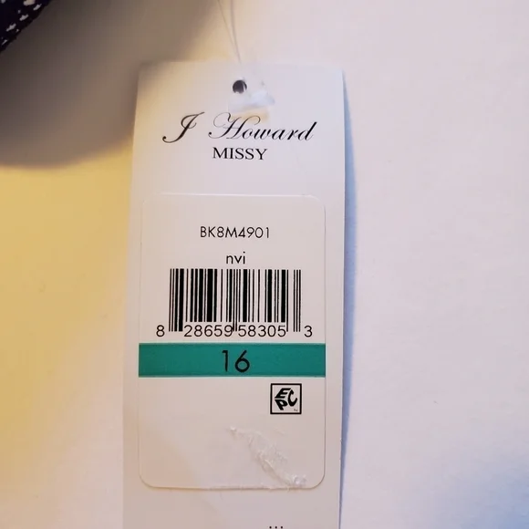 NWOT J Howard Sleevless White Dress with Blue Lace Overlay Sz16 - Picture 8 of 17